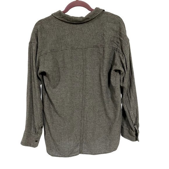 Athleta Avenues Gray Button Up Wool Blend Shirt Size M - Picture 8 of 10